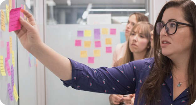Founder presenting an AI product idea to a technical team