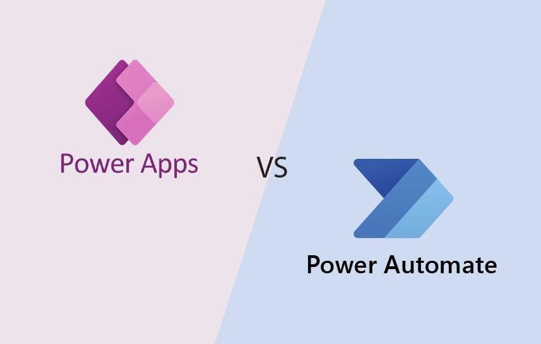 Microsoft Power Apps versus Power Automate Graphic Comparison