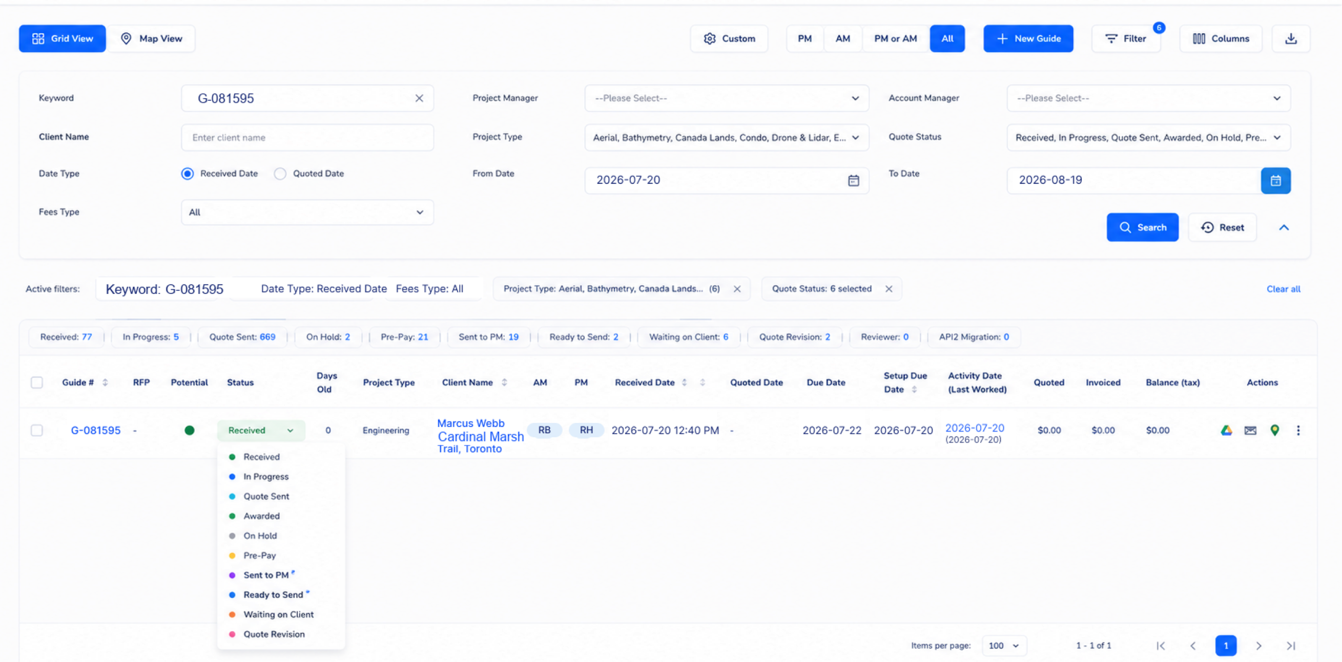 Legacy ASP.NET modernization for a land-surveying ERP screenshot 3